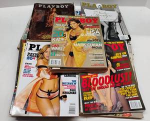 lot 90 image: Lot of Vintage Playboys and Mens Magazines Lot of 23
