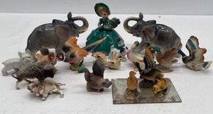 lot 105 image: Lot of Vintage Porcelain Miniatures Josef Original Girl Elephant Salt and Pepper Shakers ETC