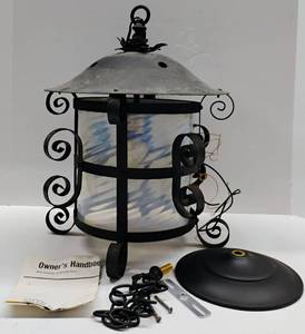 lot 122 image: Vintage Wrought Iron Light Fixture NOS in Original Box