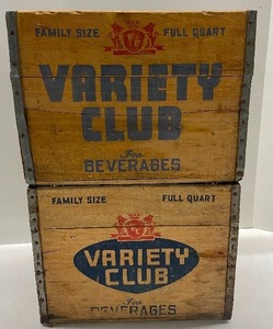lot 192 image: Lot of 2 Vintage Wooden Hires Root Beer Crates