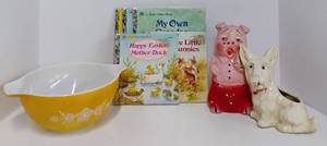 lot 179 image: Vintage Pyrex and Little Golden Books Lot
