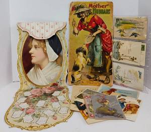 lot 181 image: Antique Calendar, Vintage Postcards and Vintage Books Lot