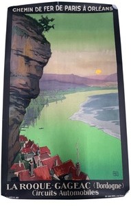lot 160 image: 1929 Travel Poster LaRoque-Gageac Paris approximately 40 x 24