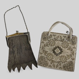 lot 199 image: Antique Whiting Davis Mesh Purse and Beaded Czech Purse