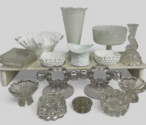 lot 89 image: Lot of Milkglass and Clear Glassware