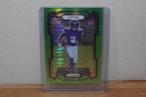 lot 67 image: 2023 Panini Prizm Jordan Addison Green Pulsar Rookie Football Card