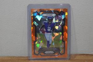 lot 82 image: 2023 Panini Prizm Jordan Addison Orange Ice Rookie Football Card
