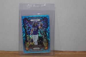 lot 85 image: 2023 Panini Prizm TJ Hockenson Blue Circles Football Card - 4595