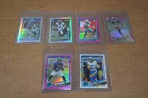 lot 95 image: Rookie Football Cards - Nacua, Olave, St Brown, Waddle, Flowers, Smith