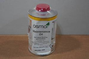 lot 185 image: 1 Liter Osmo Maintenance Oil for Wood Flooring and Furniture - 3079 Clear Matte