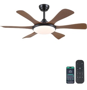 lot 25 image: Sure Time 47 Ceiling Fan with Light - Brown