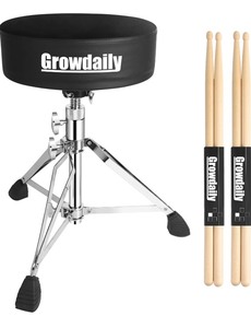 lot 38 image: Growdaily Drum Throne Seat Adjustable Stool with Drum Sticks