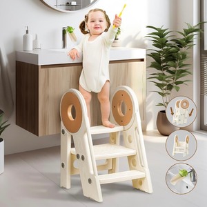 lot 41 image: Busy Kids Fold N Store Step Stool - White