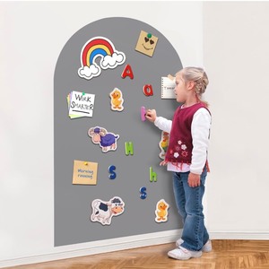 lot 108 image: Peel and Stick Wall Decal Arch with Dustless Chalk