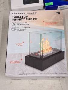 lot 803 image: Sharper Image Tabletop Infinity Fire Pit (in original packaging)