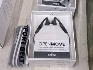 lot 806 image: Shokz Open Move Wireless Bine Conduction Headphones and Sport Belt (in original packaging)