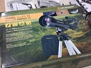 lot 808 image: Celestron Travel Scope 70 Compact Telescope  40x Magnification (in original packaging)