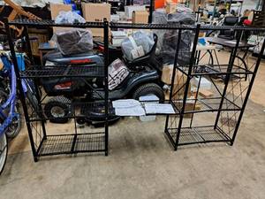 lot 813 image: Origami Shelving Unit  Fold-Up  4-Tier with (2) Extender Shelves and 2 Caster Wheels