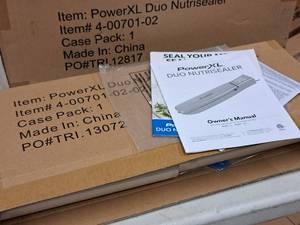 lot 826 image: Power XL Duo Nutrisealer Food Sealer Machine (in original packaging)