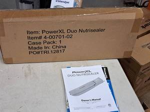 lot 827 image: Power XL Duo Nutrisealer Food Sealer Machine (in original packaging)