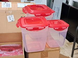 lot 903 image: Lot of (3) Lock n Lock Assorted Plastic Food Storage Containers (in original packaging)