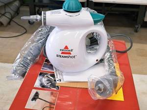 lot 946 image: Bissell Steam Shot Steam Cleaner (White) (in original packaging)