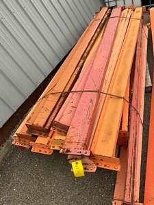 lot 221 image: 9 Heavy-Duty Pallet Rack Beams approx 25