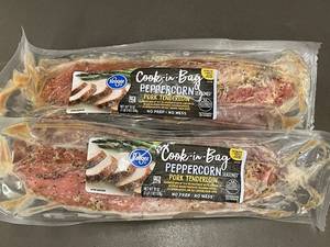 lot 30 image: C - Kroger Cook-in Bag Peppercorn Pork Tenderloin - 2 Packs 2 Lbs 6 ozs total