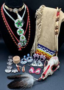 lot 145 image: Native American Inspired Collection of Jewelry and Leggings
