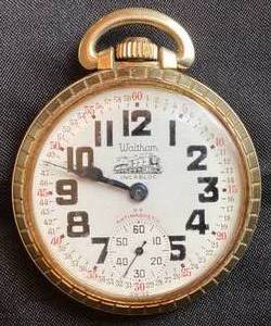 lot 97 image: Vintage Waltham Railroad Incabloc Pocket Watch