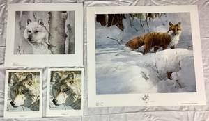 lot 70 image: Fox and Wolves Print Bundle featuring (2)Intimidation by Brian Jarvi, The Fear to Trust and Too Close for Comfort by Mario Fernandez
