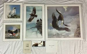 lot 76 image: The Story of the Eagle Collection by Mario Fernandez (Plates I-IV)  The Story of an Eagle, The Nest-Where Life Begins,The First Flight, Courtship Renewed and Symbol of a Nation