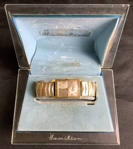 lot 148 image: Hamilton 10K Gold Filled Vintage Mens Watch in Original Gift Box