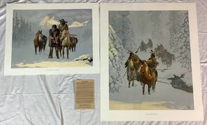 lot 101 image: Jacob Pfeiffer Unframed Prints Travelers Bundle - Includes Out of Winters Silence and All Their Worldly Posessions