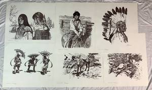 lot 102 image: Thomas E Mails Collection of Six Unframed Prints - All Signed and Numbered 648750