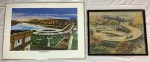 Hastings Bundle: Includes Framed Vintage Print of the Old Spiral Bridge by Edward Brewer and Unframed Print "Reflecting Back(The Hastings Spiral Bridge - 1935)