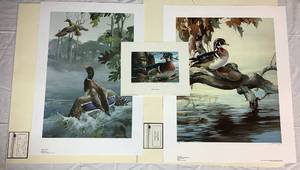 lot 34 image: Trio of Mario Fernandez Duck Prints Includes (Nesting Woodies, A Moment Like This, and Sunbathers)