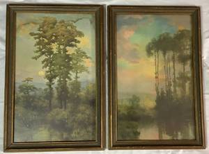 lot 39 image: Pair of Framed Vintage Landscape Prints by R. Atkinson Fox
