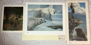 lot 69 image: Three Bear Bundle - Featuring Kenai Grizzly by Ronilee Lynch and The Balance of Nature & Prince of the North by Mario Fernandez