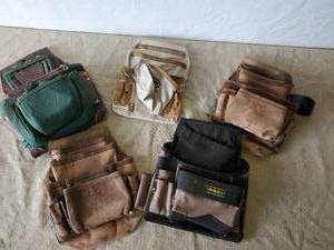 lot 23 image: Lot of Carpenter Tool Bags of Various Styles