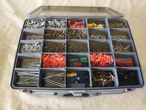 lot 92 image: Screws Nails Nuts and Bolts of many sizes and more misc Items with Plano Box