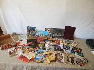 lot 121 image: Vintage Magazines of various Titles, Vintage Pennants, Vintage OTC Atlas, and Much More