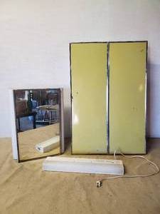 lot 128 image: 2 Antique Medicine Cabinets and working Light