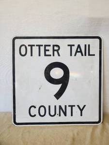 lot 148 image: Retired Otter Tail County Number 9 road Sign