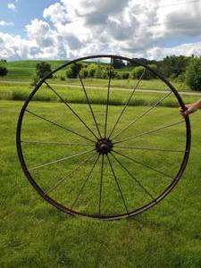 lot 83 image: Approx 55 Large Vintage Metal Wheel