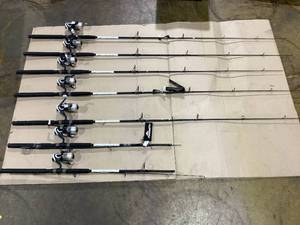 lot 401 image: LOT OF 7 Berkley Fusion Spinning Reel and Fishing Rod Combo