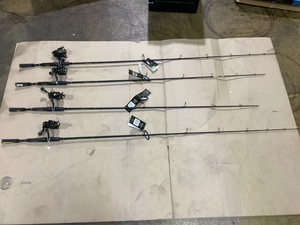 lot 404 image: LOT OF 4 Lews 70 Medium Action Spinning Fishing Rod