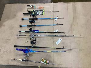 lot 411 image: LOT OF 9 Miscellaneous Fishing Rods
