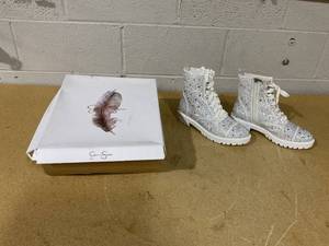 lot 300 image: Jessica Simpson Womens KALIRAH Zip-up Lace-up Combat Boots- Size 8M