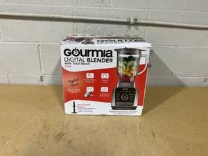 lot 322 image: Gourmia Digital Blender with 8 Total Blend Programs, 4 Speeds & Round-Plated Tamper Gray 1500W, Crushes Ice, Smoothie Maker